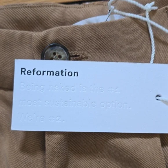 NWT, Reformation, Mason Trousers Pant, Camel, Women’s 8 - Picture 4 of 16